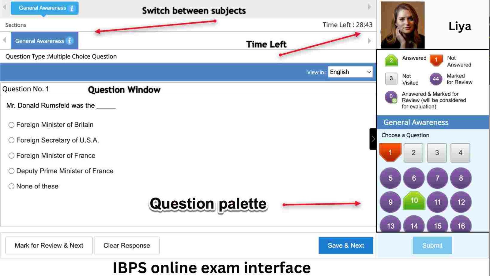 IBPS online exam interface